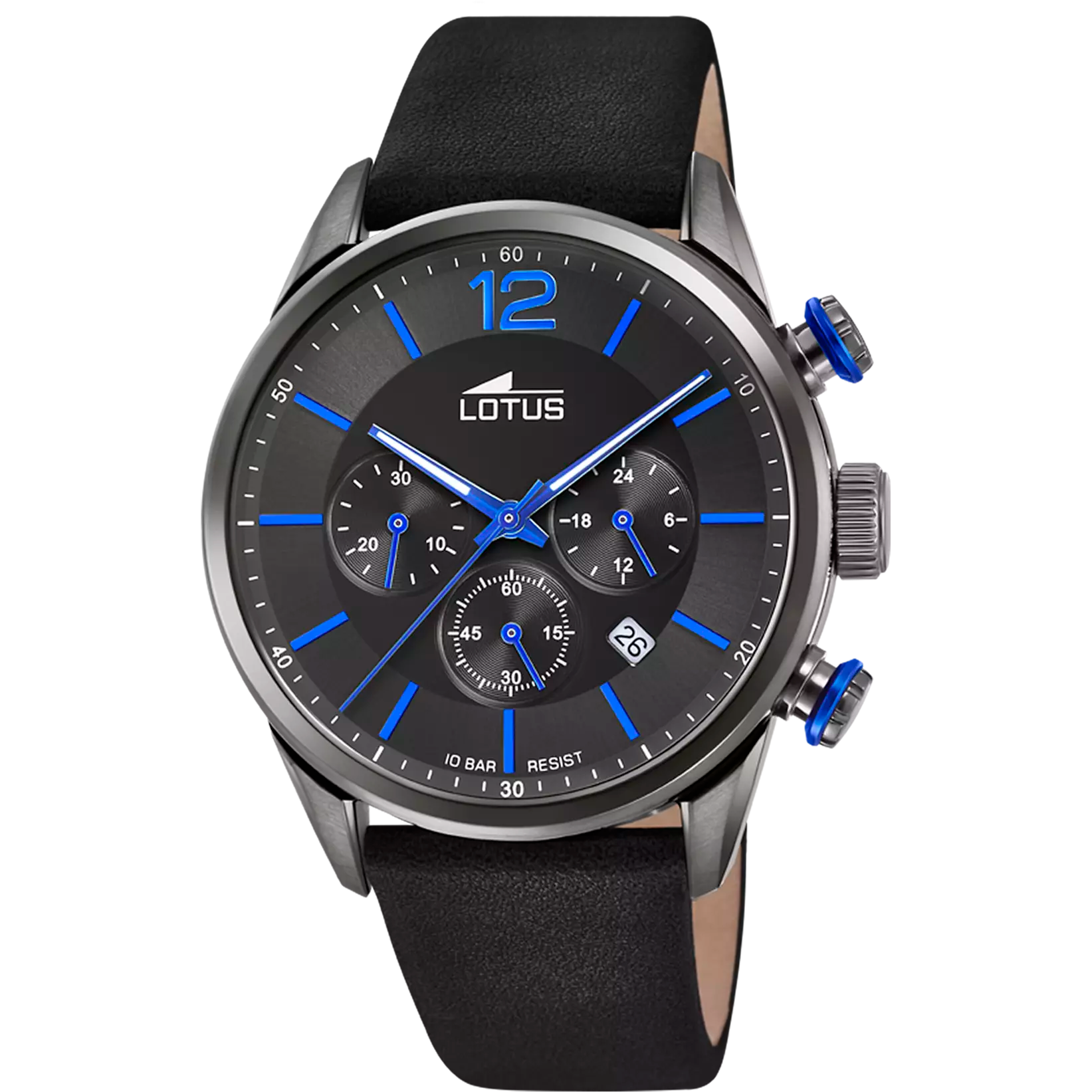 Lotus Men's Black Chrono orologio 43mm uomo 18687/3