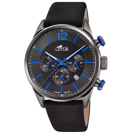 Lotus Men's Black Chrono orologio 43mm uomo 18687/3