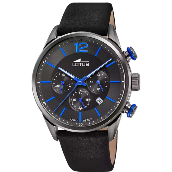 Lotus Men's Black Chrono orologio 43mm uomo 18687/3