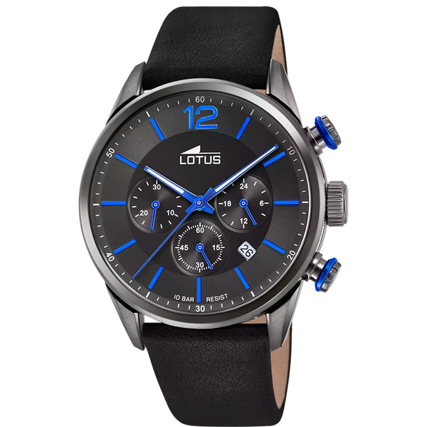 Lotus Men's Black Chrono orologio 43mm uomo 18687/3