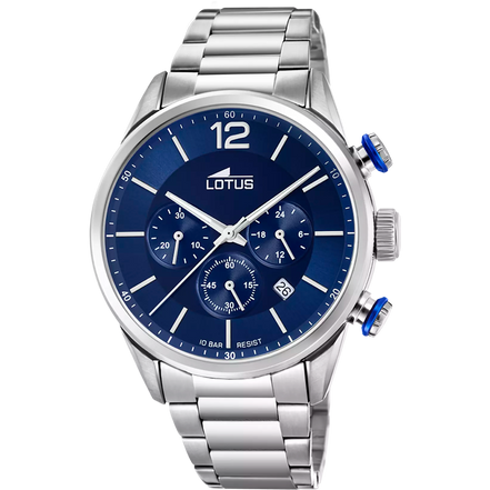 OROLOGIO LOTUS CHRONO 18688/1 AZZURO BRACCIALE IN ACIAIO, UOMO