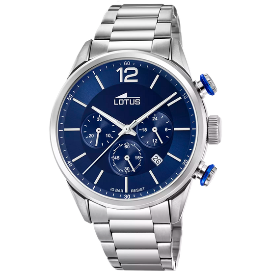 OROLOGIO LOTUS CHRONO 18688/1 AZZURO BRACCIALE IN ACIAIO, UOMO