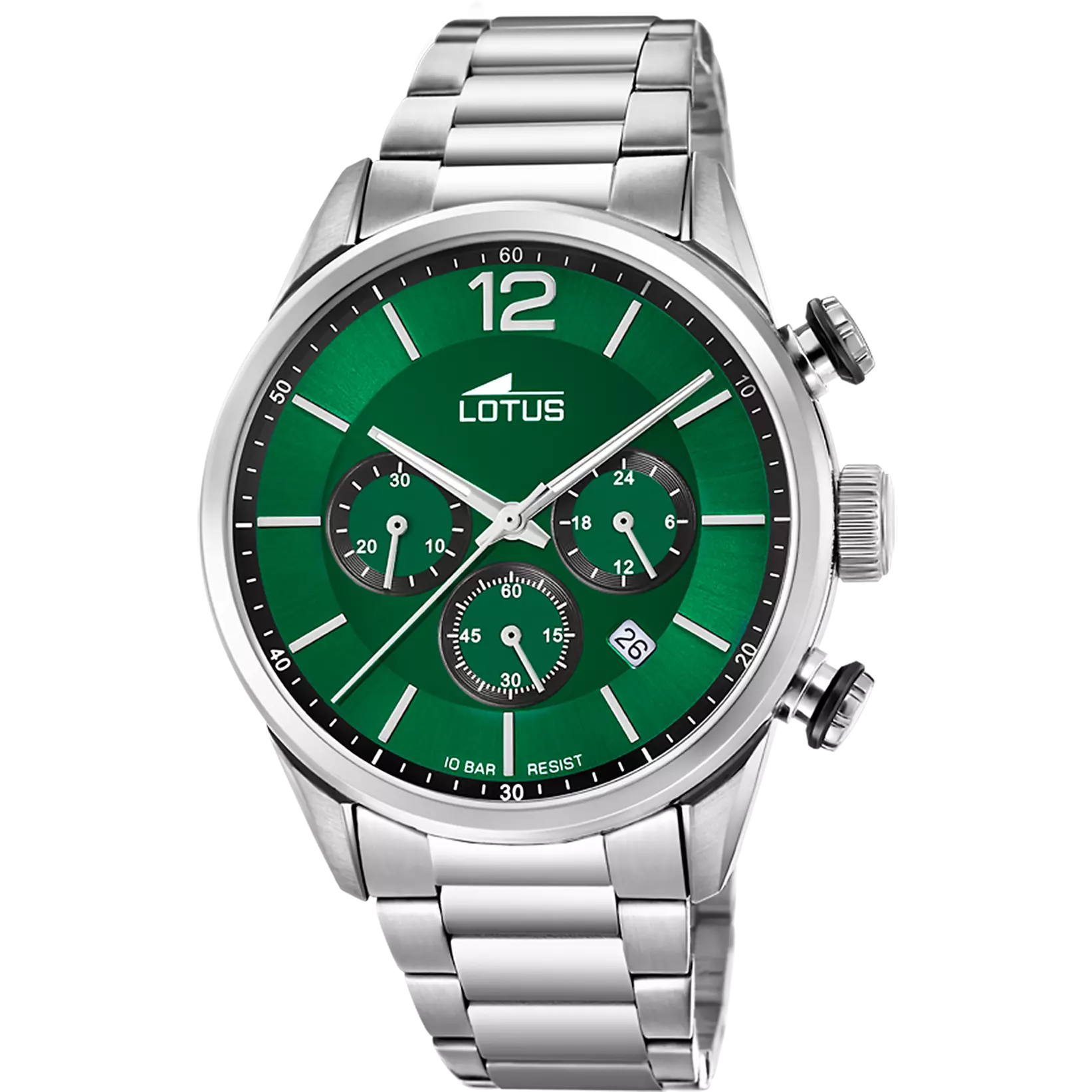 LOTUS - OROLOGIO  CHRONO 18688/4 VERDE CINGHIA ACCIAIO INOSSIDABILE 316L