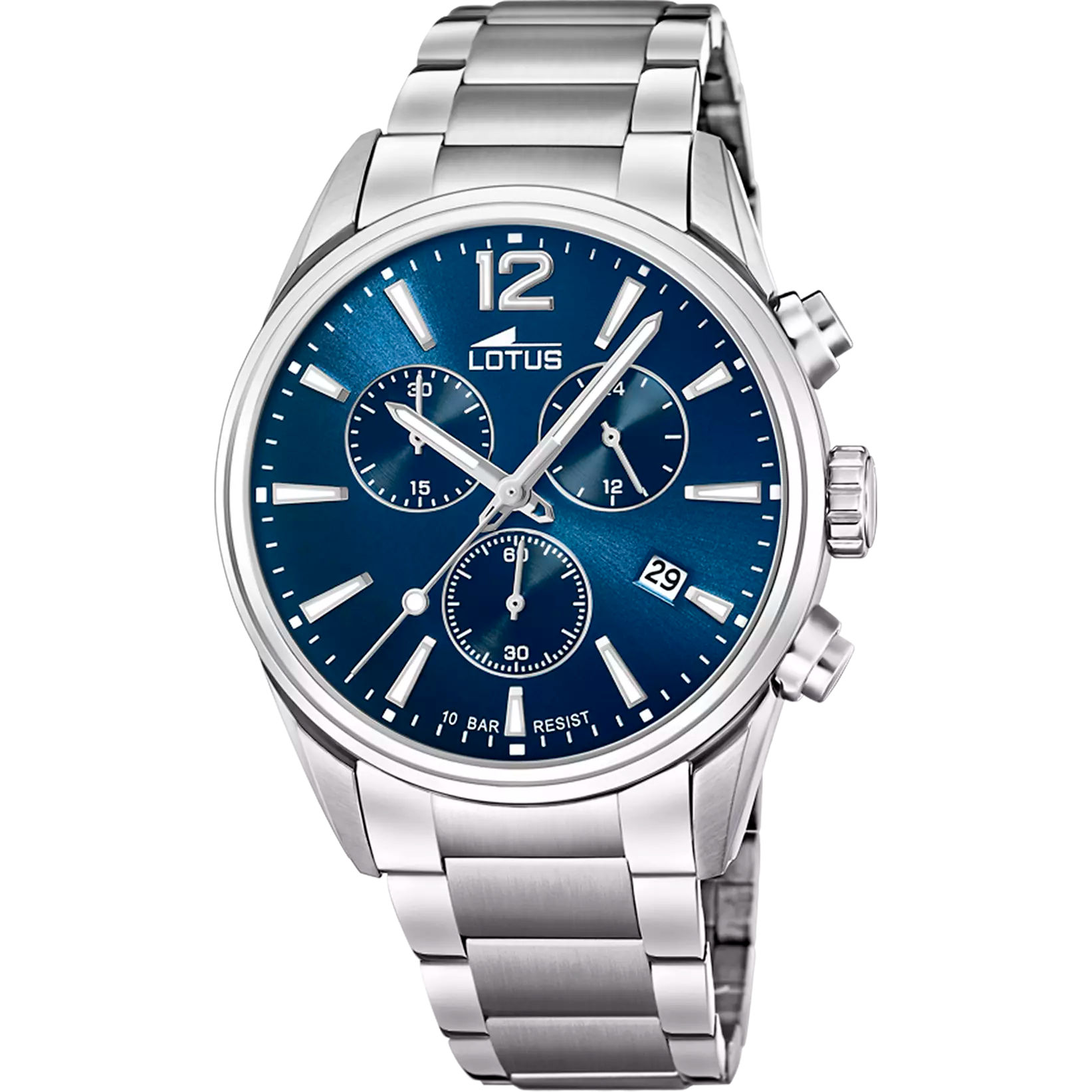 OROLOGIO LOTUS CHRONO 18690/1 AZZURO BRACCIALE IN ACIAIO, UOMO
