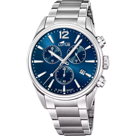 OROLOGIO LOTUS CHRONO 18690/1 AZZURO BRACCIALE IN ACIAIO, UOMO