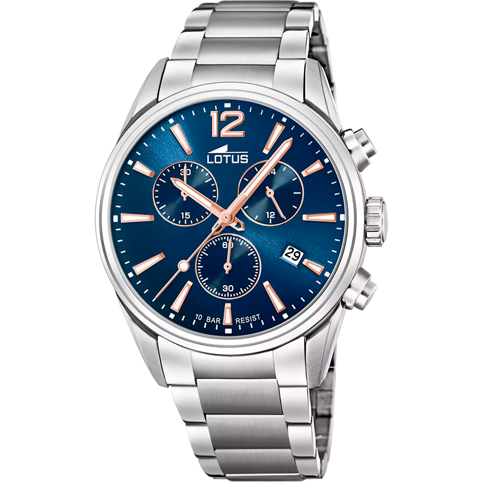 OROLOGIO LOTUS CHRONO 18690/2 AZZURO BRACCIALE IN ACIAIO, UOMO
