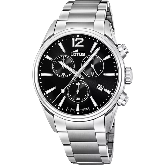 OROLOGIO LOTUS CHRONO 18690/3 NERO BRACCIALE IN ACCIAIO, UOMO