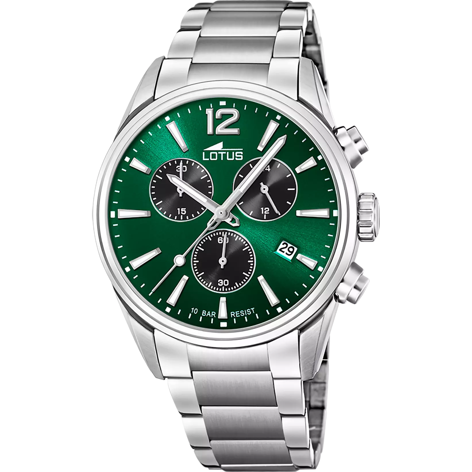 LOTUS - OROLOGIO CHRONO 18690/4 VERDE CINGHIA ACCIAIO INOSSIDABILE 316L