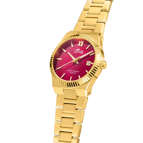 Lotus Orologio Acciaio Gold Solo Tempo Quadrante Bordeaux SKU LOT188402
