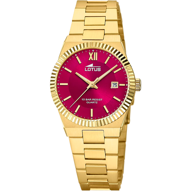 Lotus Orologio Acciaio Gold Solo Tempo Quadrante Bordeaux SKU LOT188402