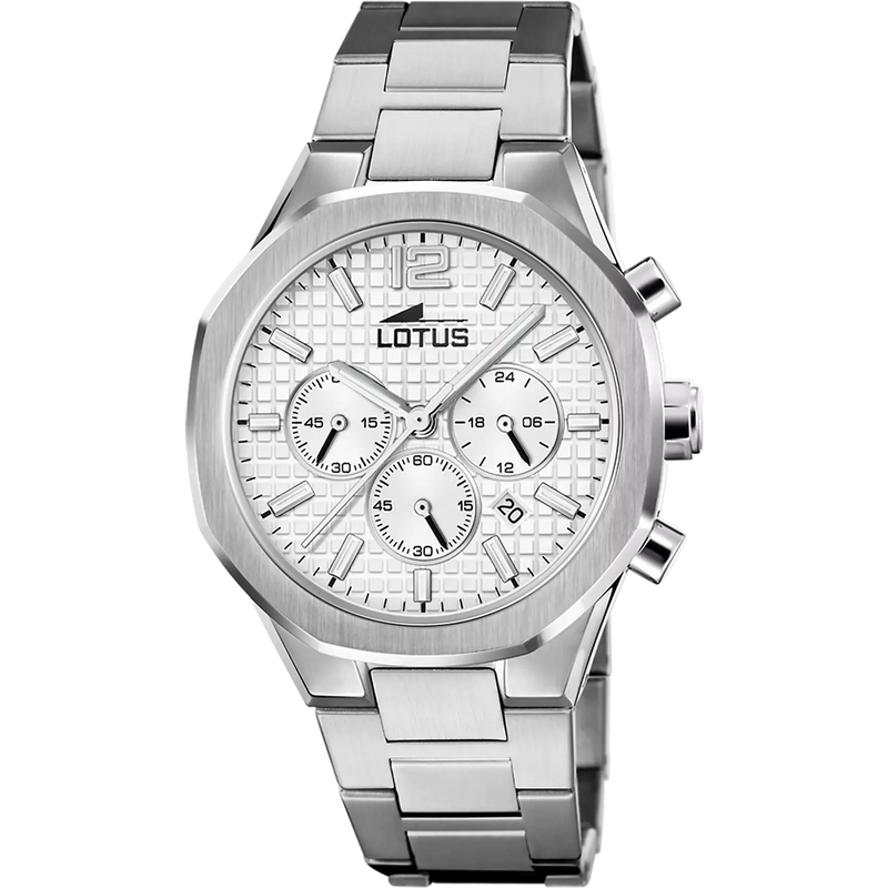 Lotus Orologio 18847/1 Acciaio Cronografo Quadrante Silver