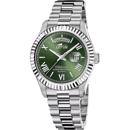 OROLOGIO LOTUS 18854/3 VERDE CINGHIA ACCIAIO INOSSIDABILE 316L, UOMO