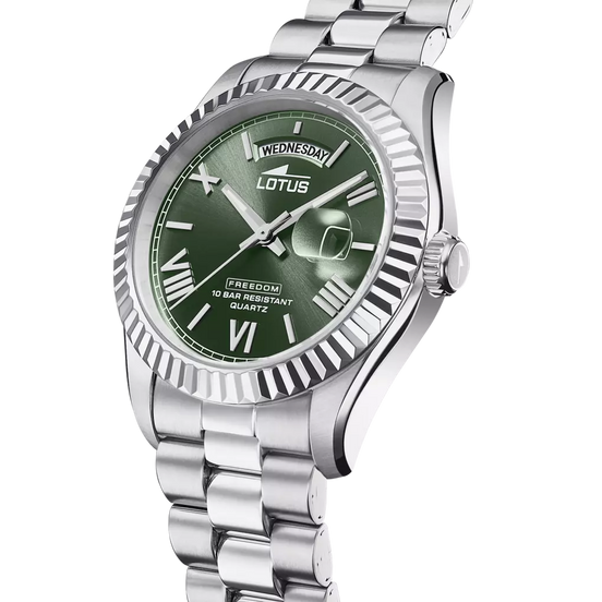 OROLOGIO LOTUS 18854/3 VERDE CINGHIA ACCIAIO INOSSIDABILE 316L, UOMO