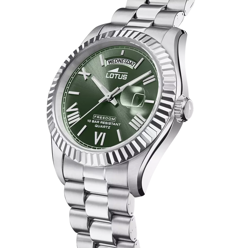 OROLOGIO LOTUS 18854/3 VERDE CINGHIA ACCIAIO INOSSIDABILE 316L, UOMO