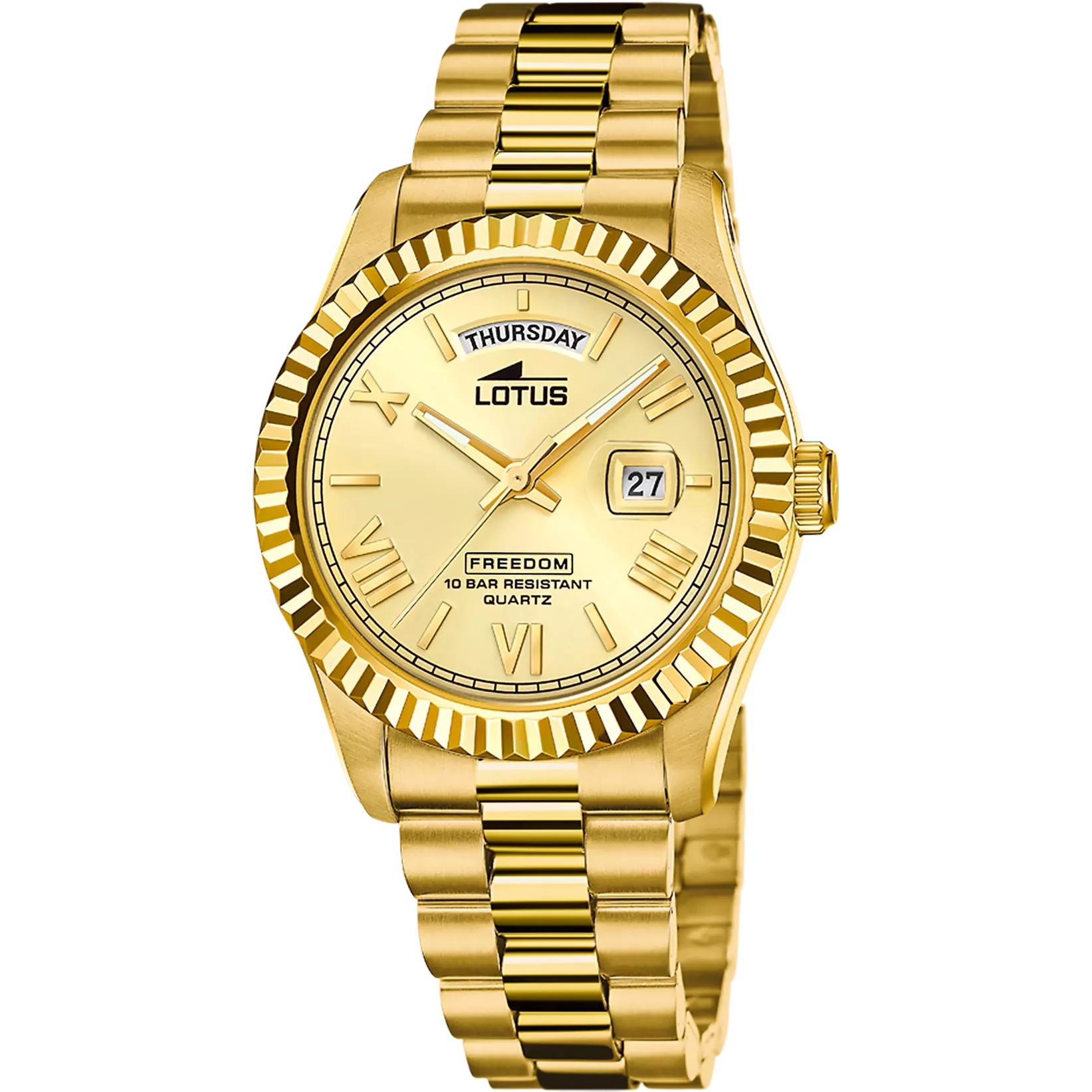 LOTUS - OROLOGIO  18857/1 CHAMPAGNE CINGHIA ACCIAIO INOSSIDABILE 316L