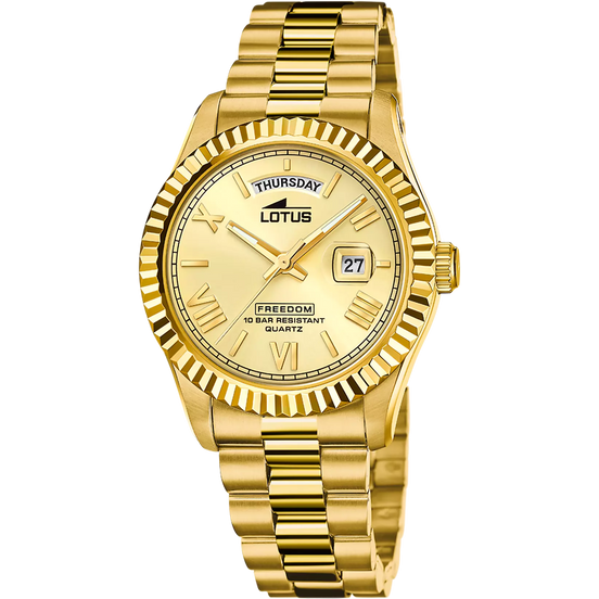 LOTUS - OROLOGIO  18857/1 CHAMPAGNE CINGHIA ACCIAIO INOSSIDABILE 316L