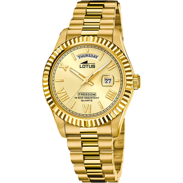 LOTUS - OROLOGIO  18857/1 CHAMPAGNE CINGHIA ACCIAIO INOSSIDABILE 316L