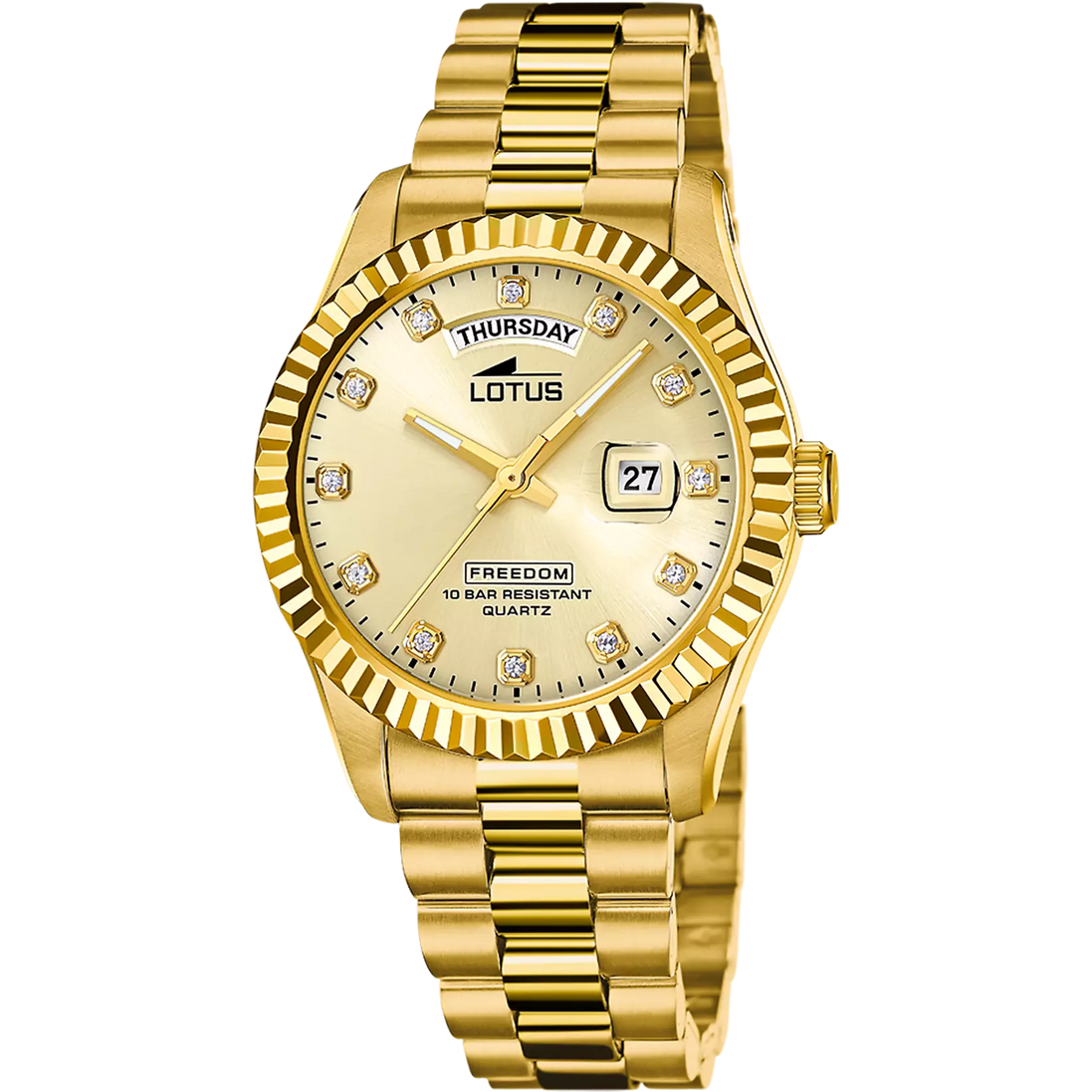 LOTUS - OROLOGIO 18857/5 CHAMPAGNE CINGHIA ACCIAIO INOSSIDABILE 316L