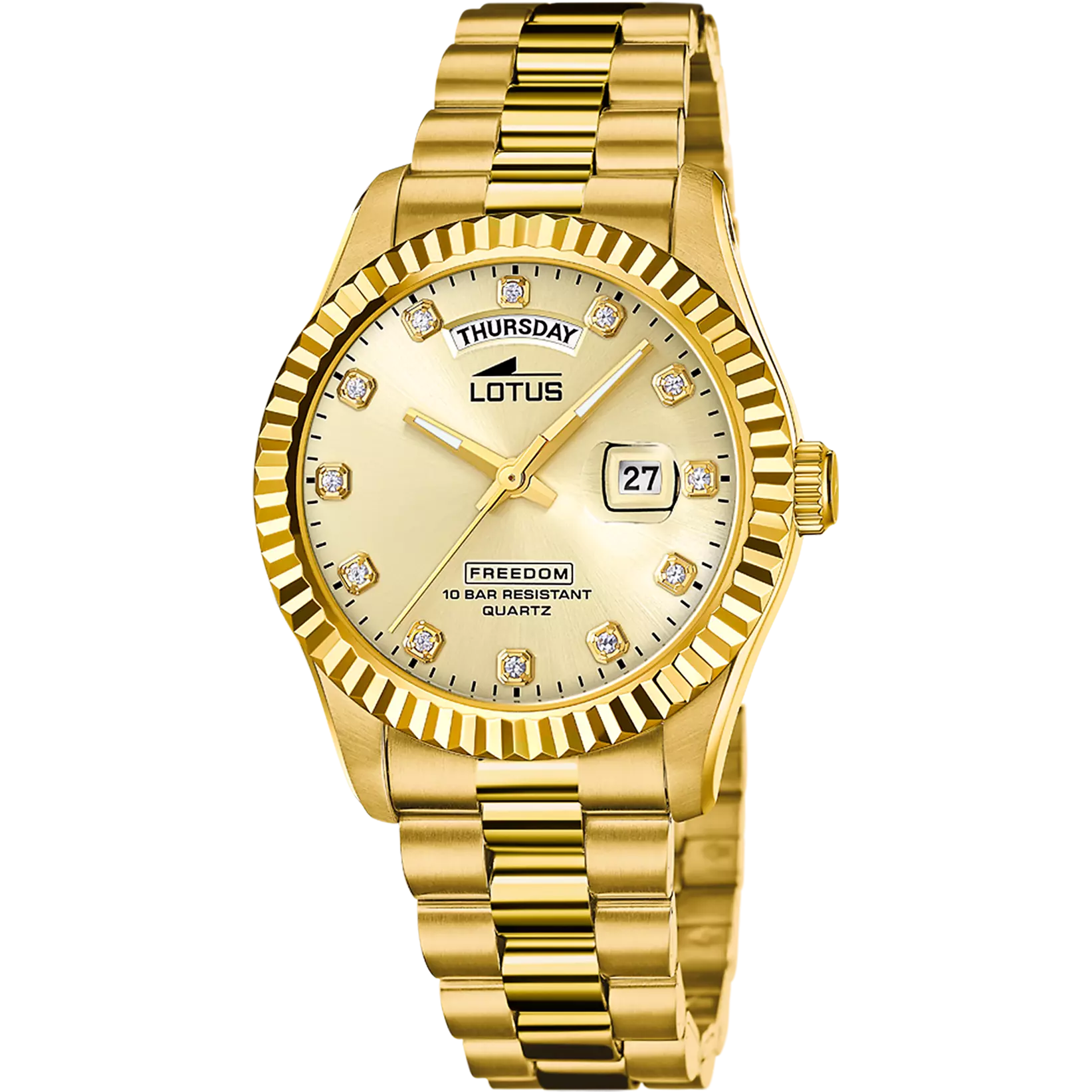 LOTUS - OROLOGIO 18857/5 CHAMPAGNE CINGHIA ACCIAIO INOSSIDABILE 316L