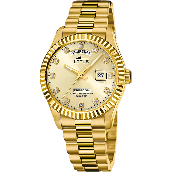 LOTUS - OROLOGIO 18857/5 CHAMPAGNE CINGHIA ACCIAIO INOSSIDABILE 316L