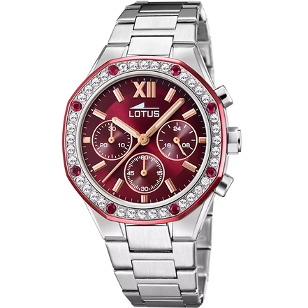 OROLOGIO LOTUS 18872/3 BORDEAUX CINGHIA ACCIAIO INOSSIDABILE 316L, DONNA