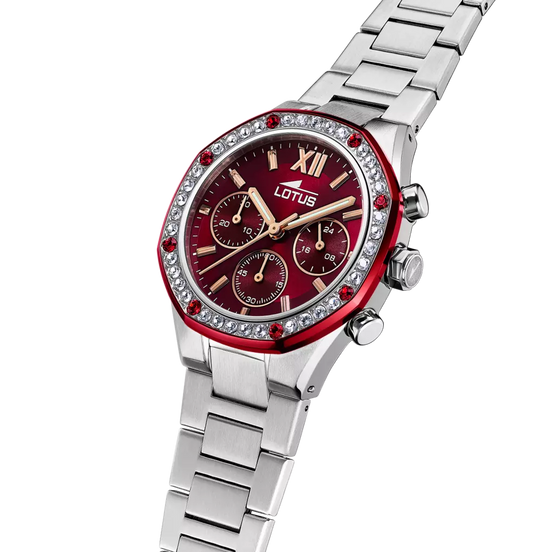 OROLOGIO LOTUS 18872/3 BORDEAUX CINGHIA ACCIAIO INOSSIDABILE 316L, DONNA