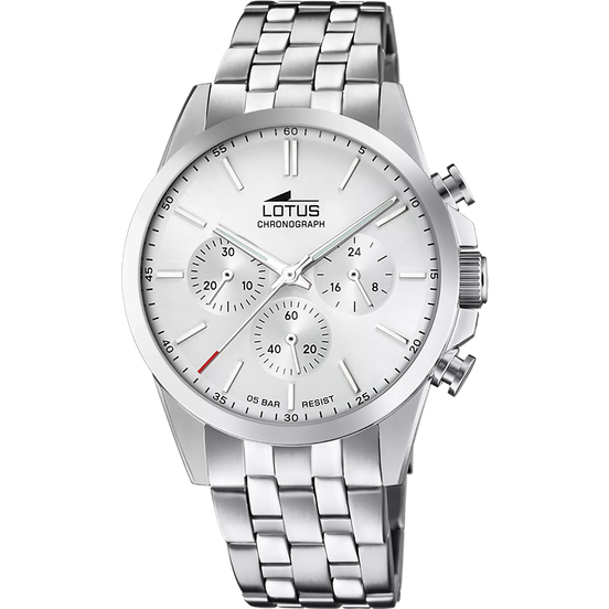 OROLOGIO LOTUS CHRONO 18989/1 BLANCO CINGHIA ACCIAIO INOSSIDABILE 316L, UOMO