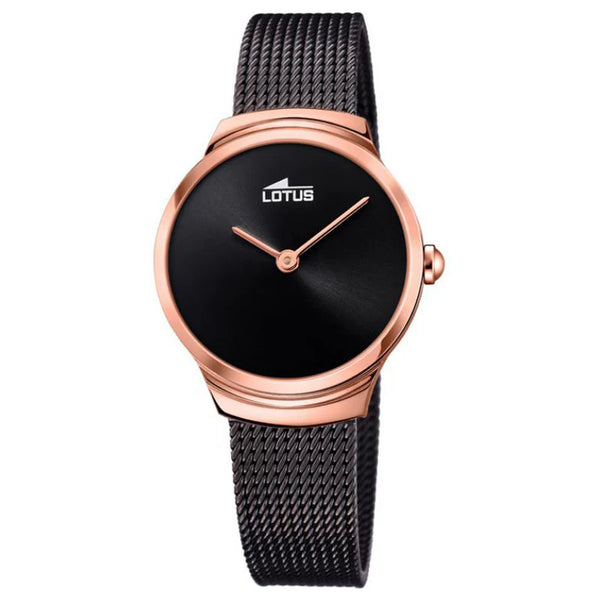 Lotus Minimalist orologio 29mm donna nero bracciale in acciaio 18496/3