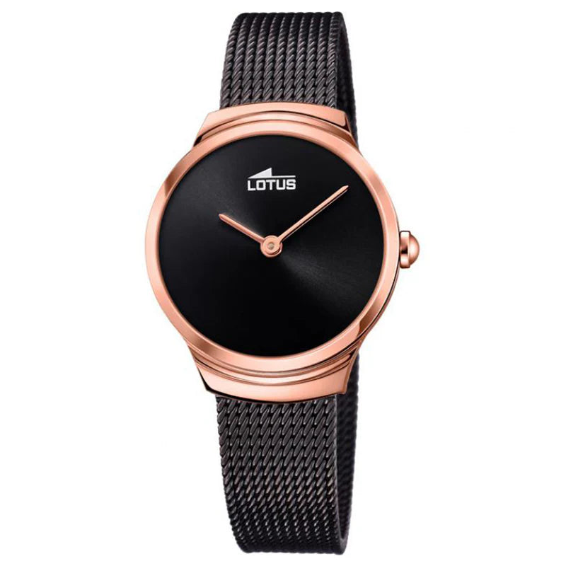 Lotus Minimalist orologio 29mm donna nero bracciale in acciaio 18496/3