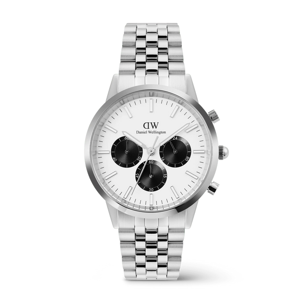 Daniel Wellington - Iconic Chronograph Arch 5-Link Off- White Panda Silver
