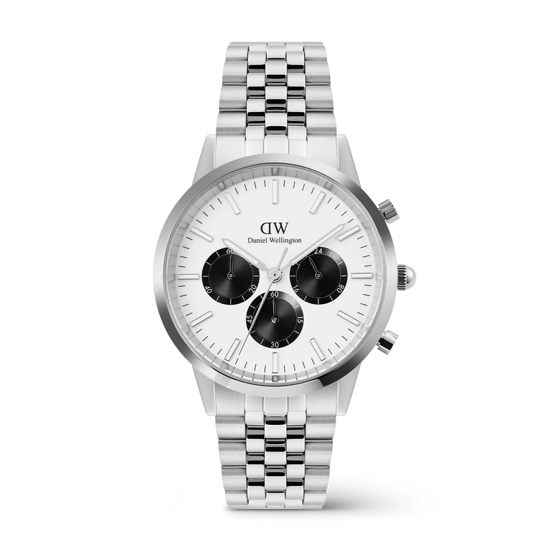 Daniel Wellington - Iconic Chronograph Arch 5-Link Off- White Panda Silver