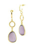 XOR731DP Hoop earrings with purple crystal