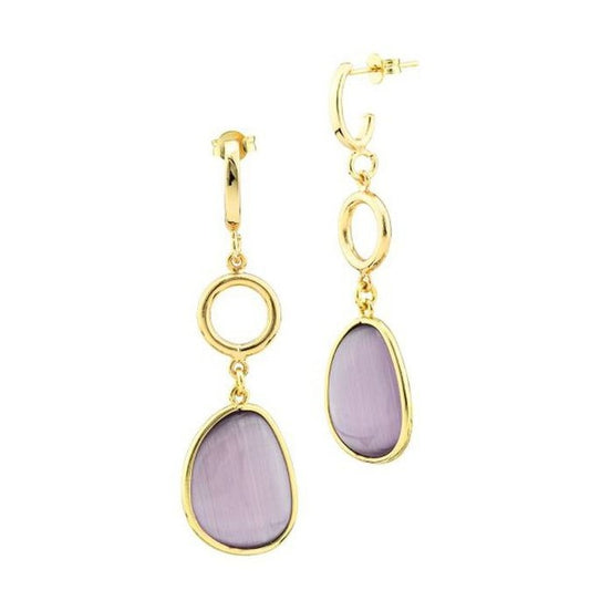 XOR731DP Hoop earrings with purple crystal