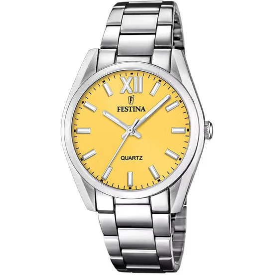 OROLOGIO FESTINA F20622/G GIALLO CINGHIA ACCIAIO INOSSIDABILE 316L, DONNA