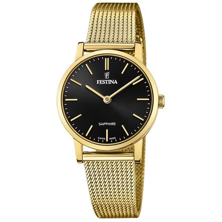 Festina orologio 30mm nero donna bracciale in acciaio F20023/3