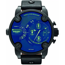 Diesel DZ7257 Bad Ass Chronograph Blue Dial Black Leather Men's Watch