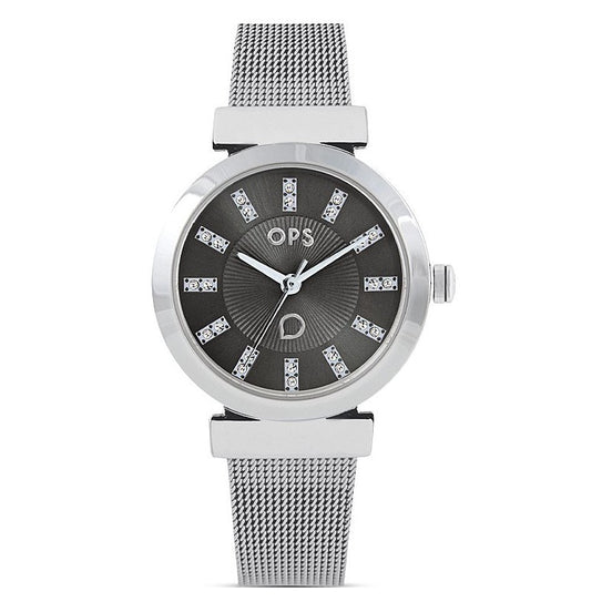 Orologio Donna Ops-Objects Acciaio Nero Zirconi Quarzo Solo Tempo OPSPW-907-2700