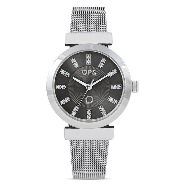 Orologio Donna Ops-Objects Acciaio Nero Zirconi Quarzo Solo Tempo OPSPW-907-2700