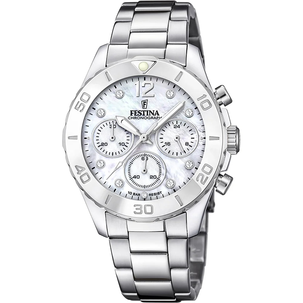OROLOGIO FESTINA F20603/1 MADREPERLA CINTURINO IN ACCIAIO, DONNA