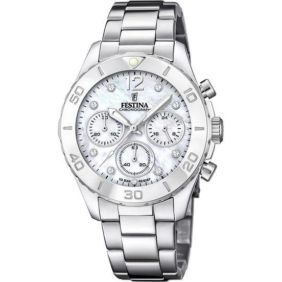 OROLOGIO FESTINA F20603/1 MADREPERLA CINTURINO IN ACCIAIO, DONNA