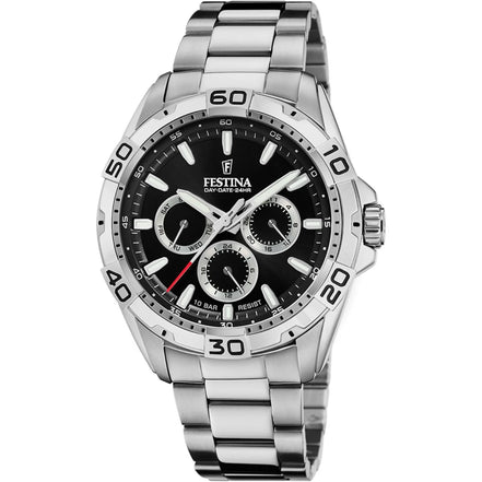 OROLOGIO FESTINA F20623/4 NERO CINGHIA ACCIAIO INOSSIDABILE 316L, UOMO