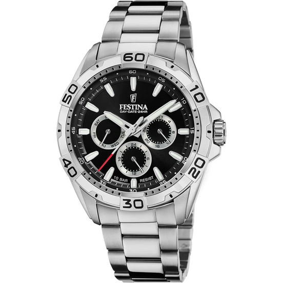 OROLOGIO FESTINA F20623/4 NERO CINGHIA ACCIAIO INOSSIDABILE 316L, UOMO