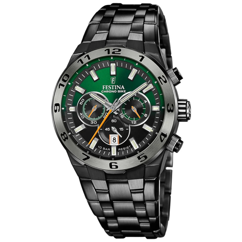 OROLOGIO FESTINA CHRONO BIKE F20673/2 VERDE CINGHIA ACCIAIO INOSSIDABILE 316L, UOMO