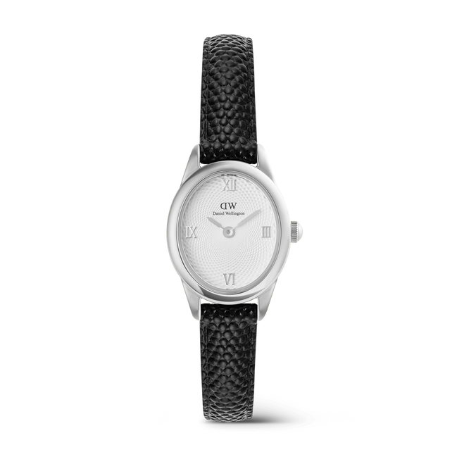 Daniel Wellington - Ophelia Mini Black Lizard White Guilloché Silver