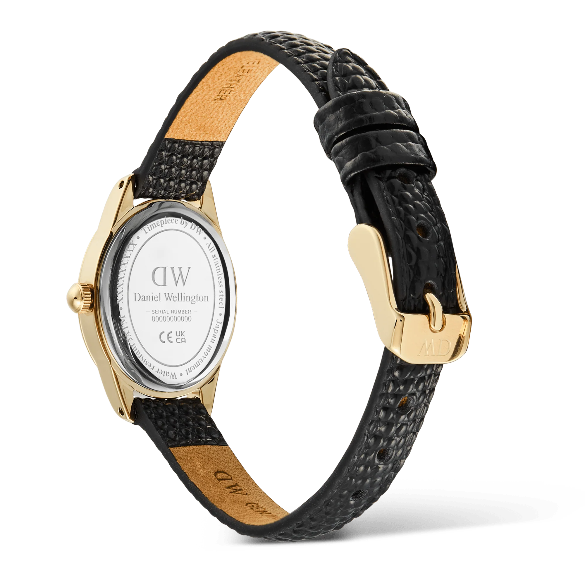 Daniel Wellington - Ophelia Mini Black Lizard White Guilloché Gold