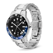 Daniel Wellington - Iconic GMT Link Black Blue Ceramic Bezel Silver