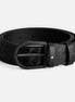 Montblanc - Cintura in pelle nera 35 mm con fibbia a ferro di cavallo