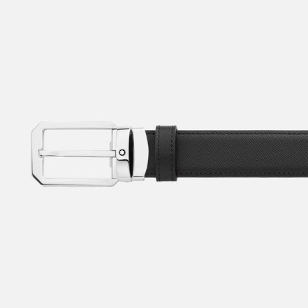 Montblanc - Cintura reversibile in pelle nera/marrone 30 mm