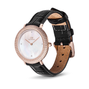 Daniel Wellington - Crystalline Bezel Black Croc Rose Gold