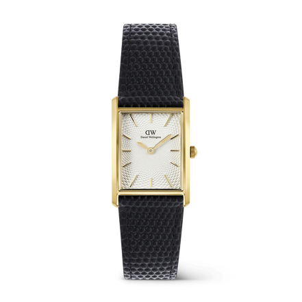 Daniel Wellington - Bound Black Lizard Guilloché Gold